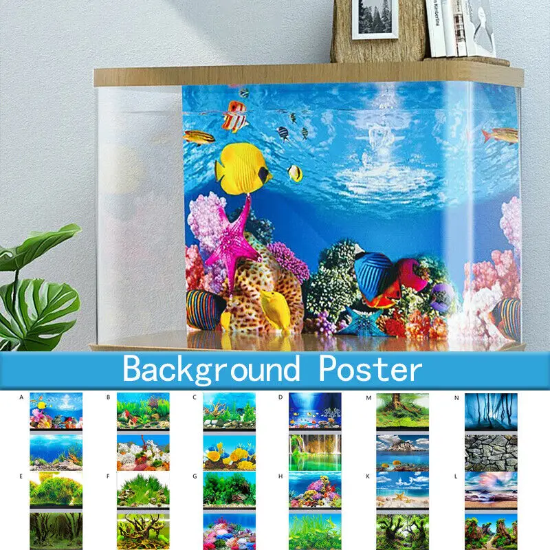 

Aquarium Background Poster Coral Film Paper Fish Tank Landscape Decor Fish Tanks and Aquariums Accessories Decorations Stickers