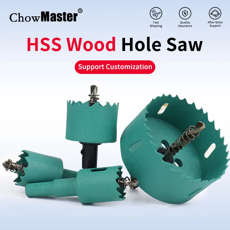 CHOWMASTER 1 Pc 16-168mm Bimetal Wood Hole Saw Drill Bit HSS Steel M42 Core Hole Saw Suitable For Downlight Plasterboard Opening