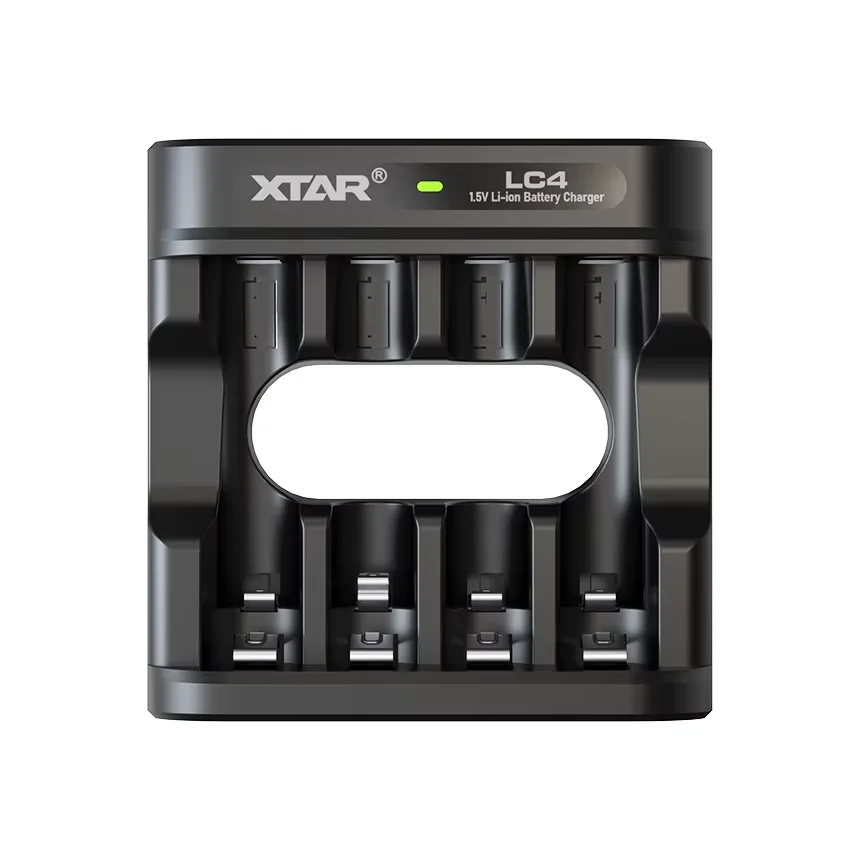 XTAR 4PCS AA 4150mWh 1.5V Li-Ion Rechargeable Battery+XTAR LC4 Charger Mix-charging AA&AAA Batteries  With LED Indicator