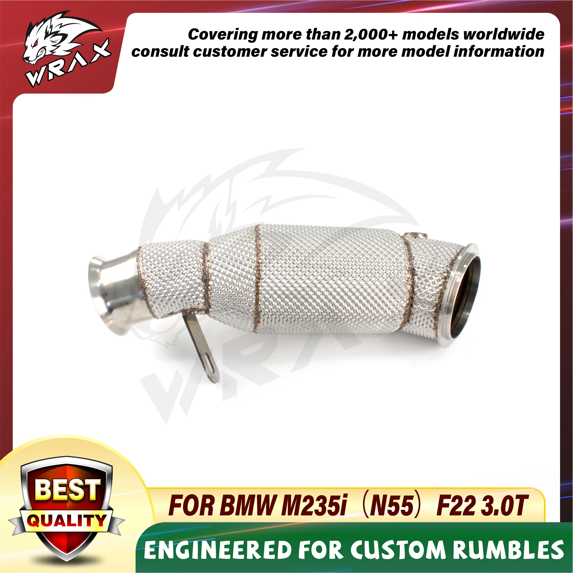 

[WRAX Exhaust Custom product] Downpipe Exhaust System for BMW M235i（N55）F22 3.0T Quality Exhaust-header with heat shield