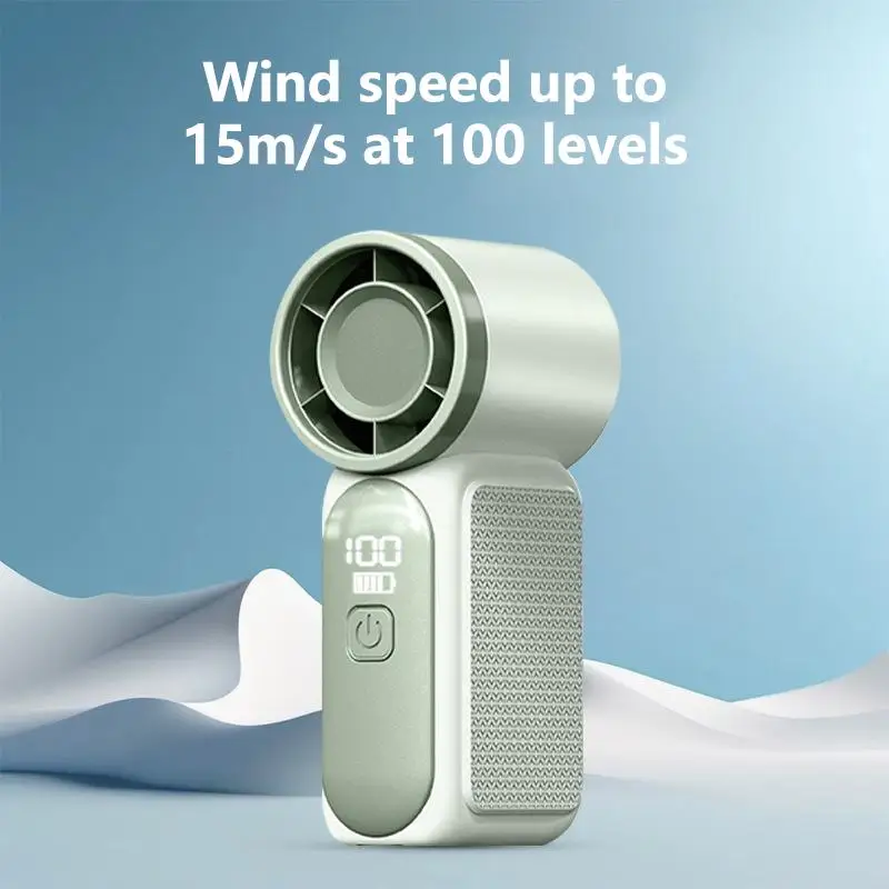 

Type-C Mini Handheld Fan Portable Turbo Fan With 100 Wind Speed 3000mAh Cooling Blower Travel,R Cooling Device