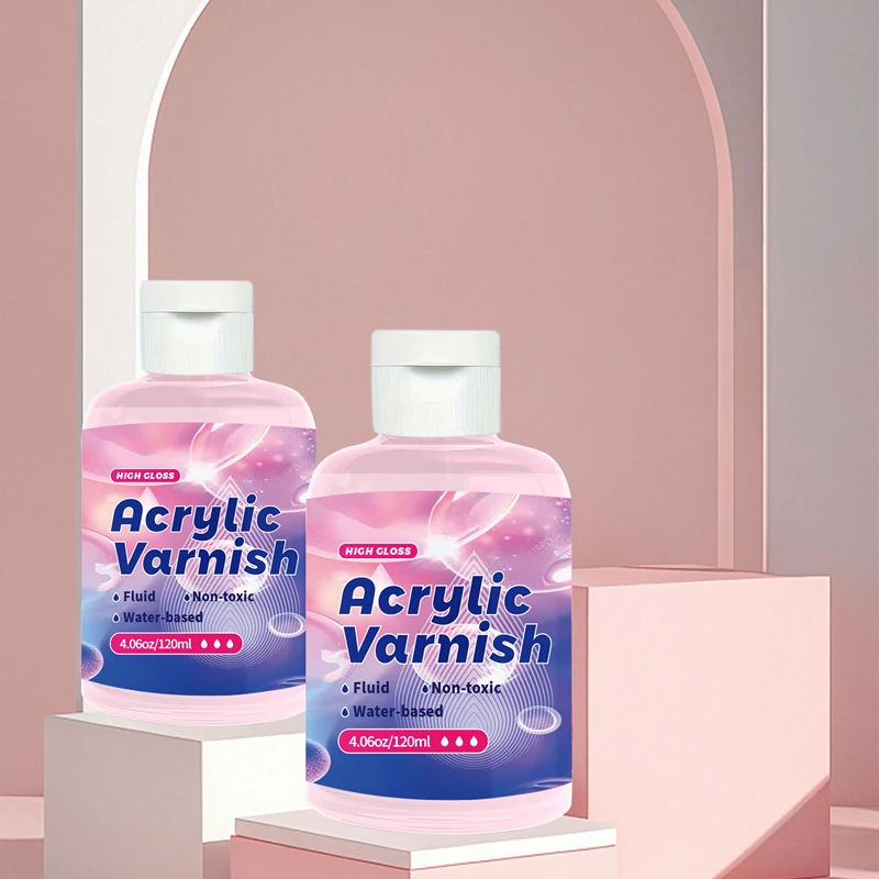 Lakier akrylowy 120 ml z wysokim połyskiem, przezroczysta powłoka ochronna do obrazów, nieżółty wodoodporny uszczelniacz, zapobiegający pękaniu z — zdjęcie 7