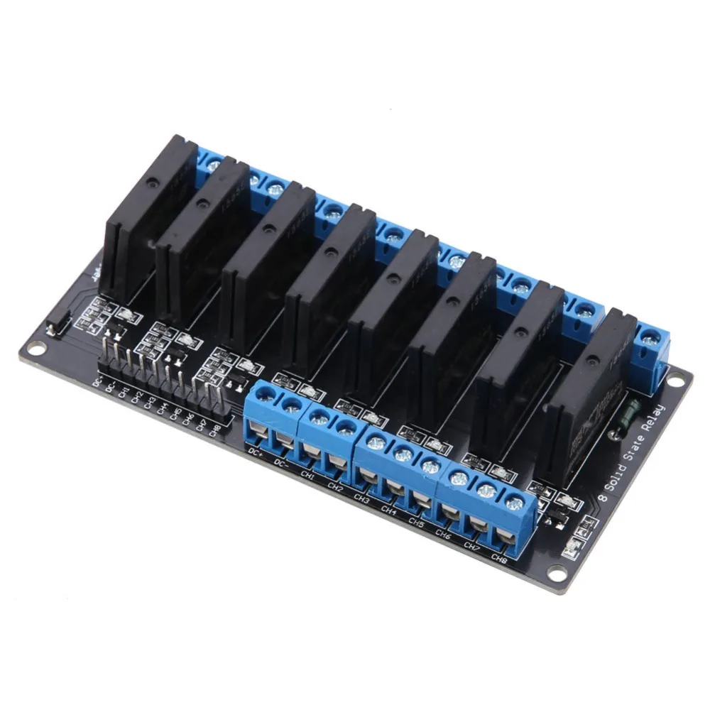 5V 8 Channel Solid State Relay Module 8 Channel High Level Trigger 8 Channel Relay Module 2A with Fuse Relay Module