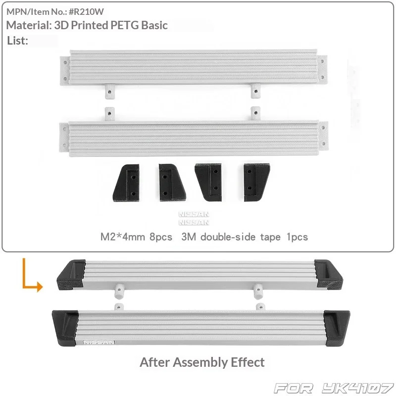 Rcdream 1/10 Yikong Yk4107 Side Bar And Side Step 3d Printed Component Simulation And Modification Of Side Step