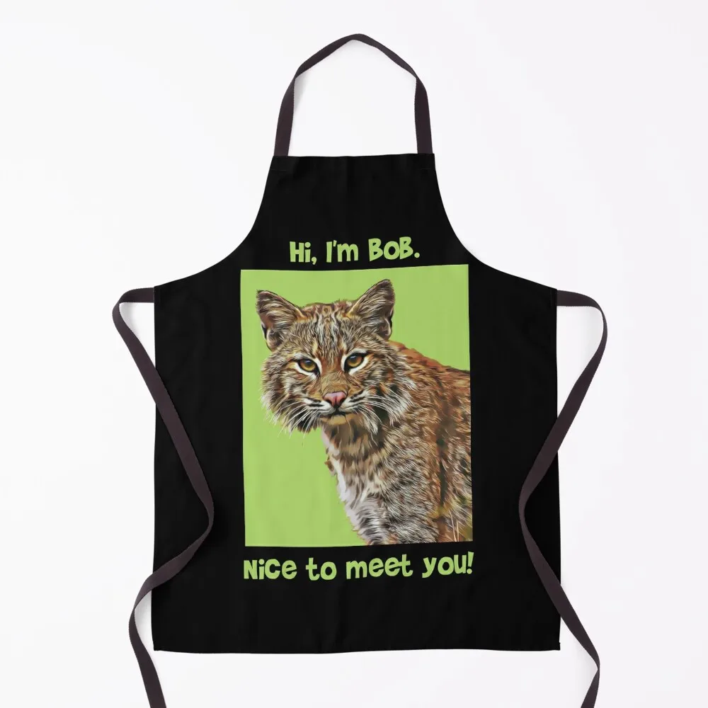 

Hi, I'm Bob Fun Bobcat Design Apron Household Items Kitchen Kitchen Accessories 2022 Apron