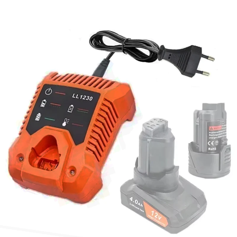 

For AEG Electric Tools Li-ion Battery Charger For RidGid 12V 2.0Ah 6.0Ah Lithium Battery L1220 L1240 L1260 LL1230 L1215 R82059