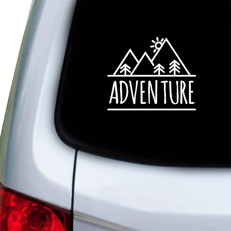 Mountain Camping Vinyl Sticker Outdoorsy Car Decor Adventure Quote Waterproof Decal For Laptop Mug Car Window Decor