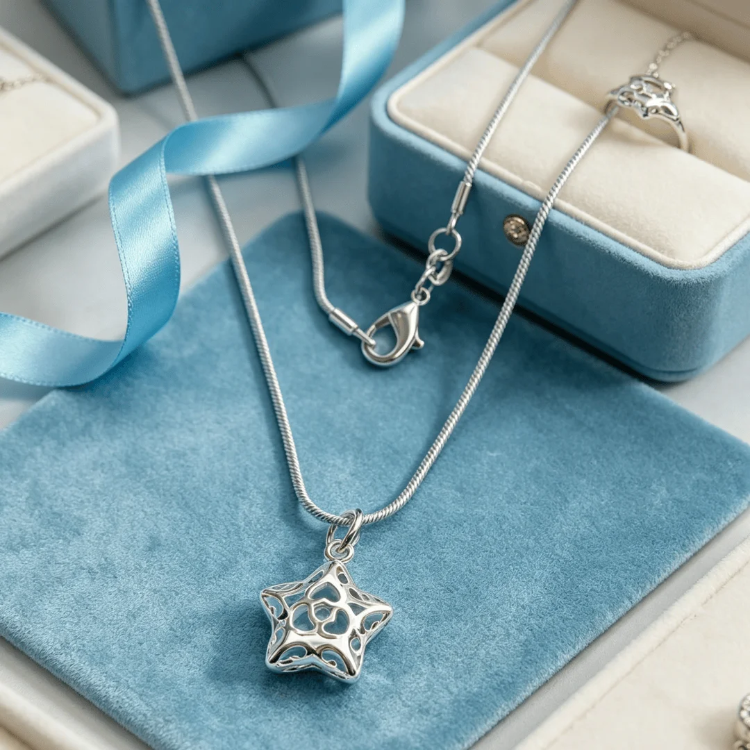 

Factory price 925 sterling Silver Costume jewelry classy little Hollow star pendant necklace for women fashion Holiday gifts