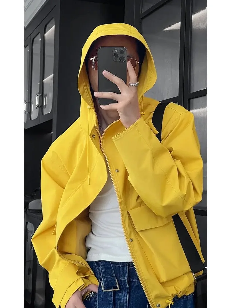 

Мужская куртка в стиле ретро-американский фэшн, свободного кроя, повседневная, универсальная, осенняя новинка, износостойкая, на молнии