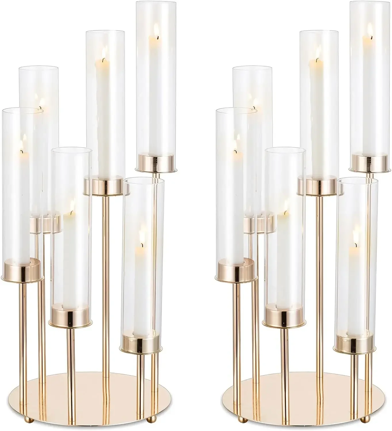 Wedding Centerpiece 6 Arm Gold Metal Candlestick Candelabra Candelabras Large Taper Holder for Outdoor Wedding Table Centerpiece