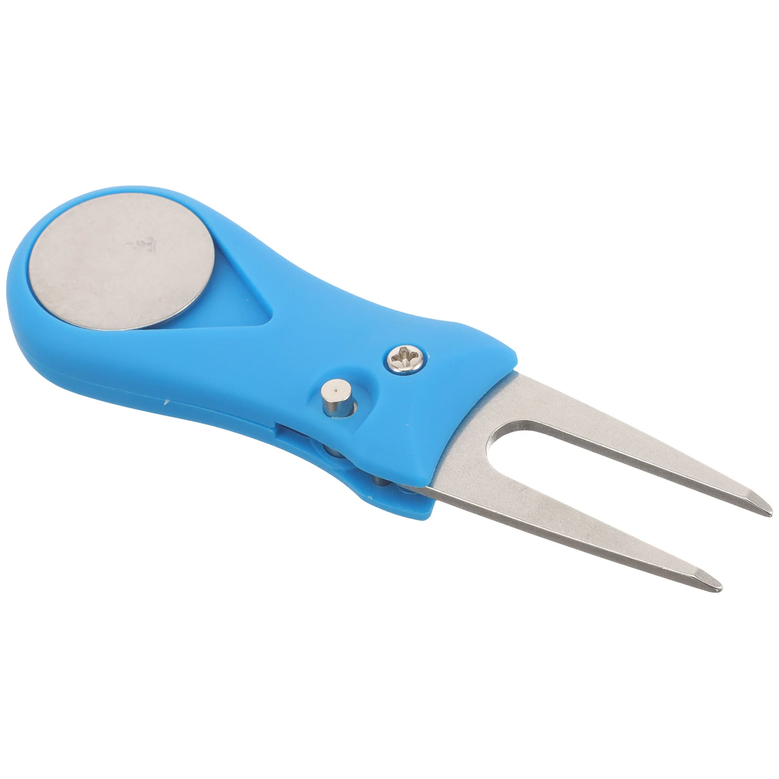 أداة جولف معدنية لإصلاح العشب تتضمن علامة كروية محمولة ومدمجة لملحقات الجولف ذات طرف مدبب ناعم لسهولة الاستخدام طويلة