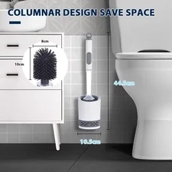 Water Spray Silicone Toilet Brush 40cm Long Handle Refillable Silicone TPR Brush With Wall-Mounted Bathroom Cleaning Accessories