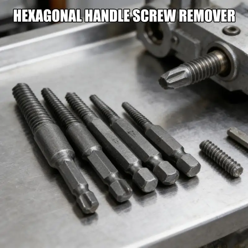 A2BE 5Pcs High Strength Broken Bolt Extractors Set With Reverse Thread Design Screw Removers For Stuck Rusty Screws Removal