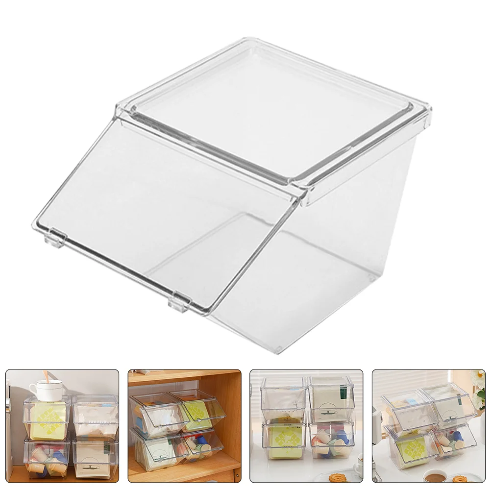 

4 Pcs Tea Bag Organizer Packets Sugar Stand for Bags Seasoning Cabinet Holders Coffee Station Chest Storage with Lid