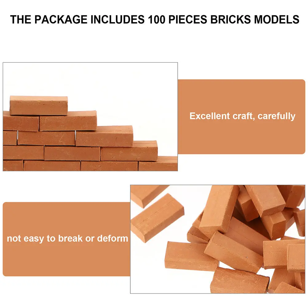 150pcs Miniature Bricks Tiny House Kit Building Clay Small Accessories Safe Durable Realistic Detail DIY Scenes S Table Layout view 2