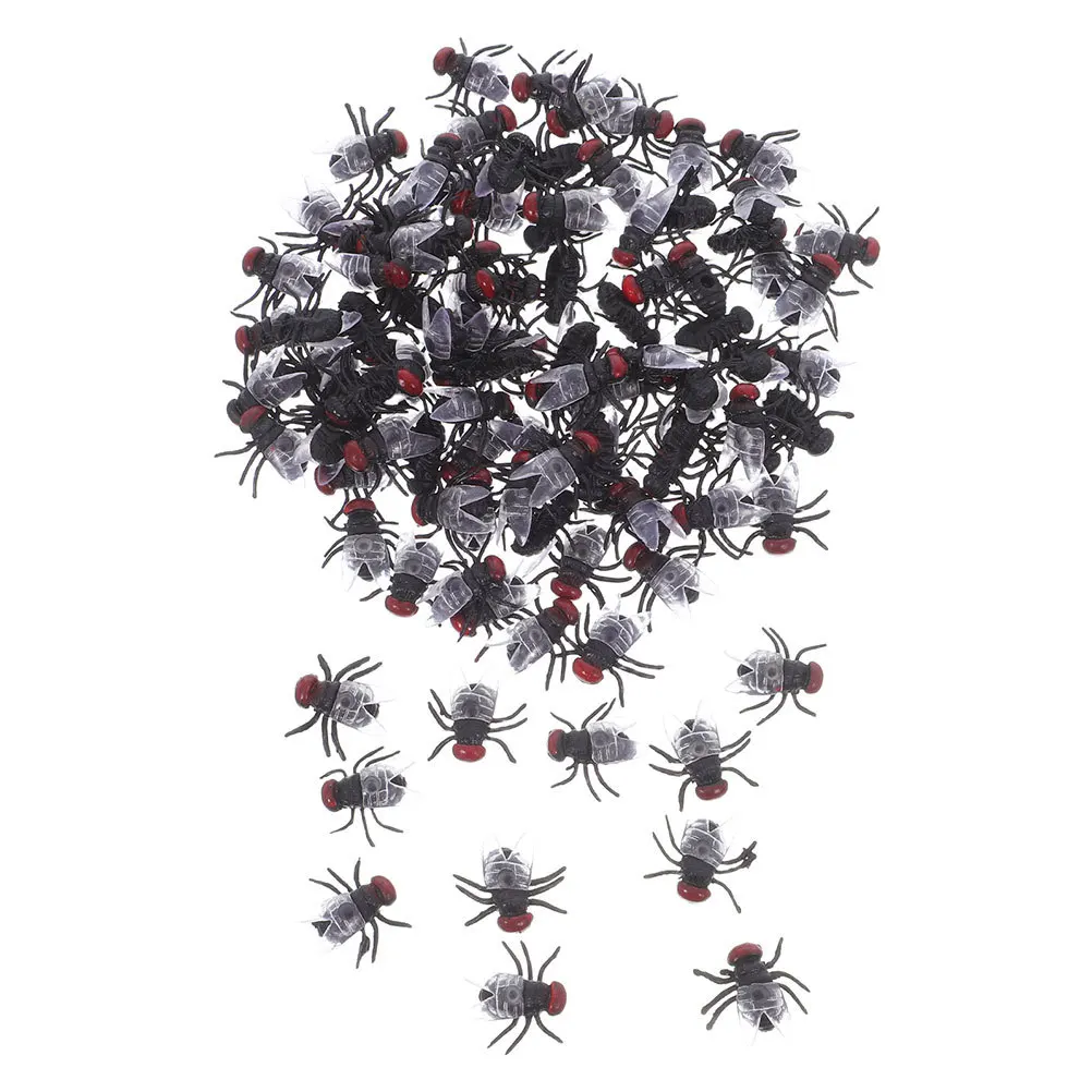 120 個の偽ハエリアルな小さなプラスチックハエのいたずら装飾ハロウィーンエイプリルフール用偽虫プラスチック虫