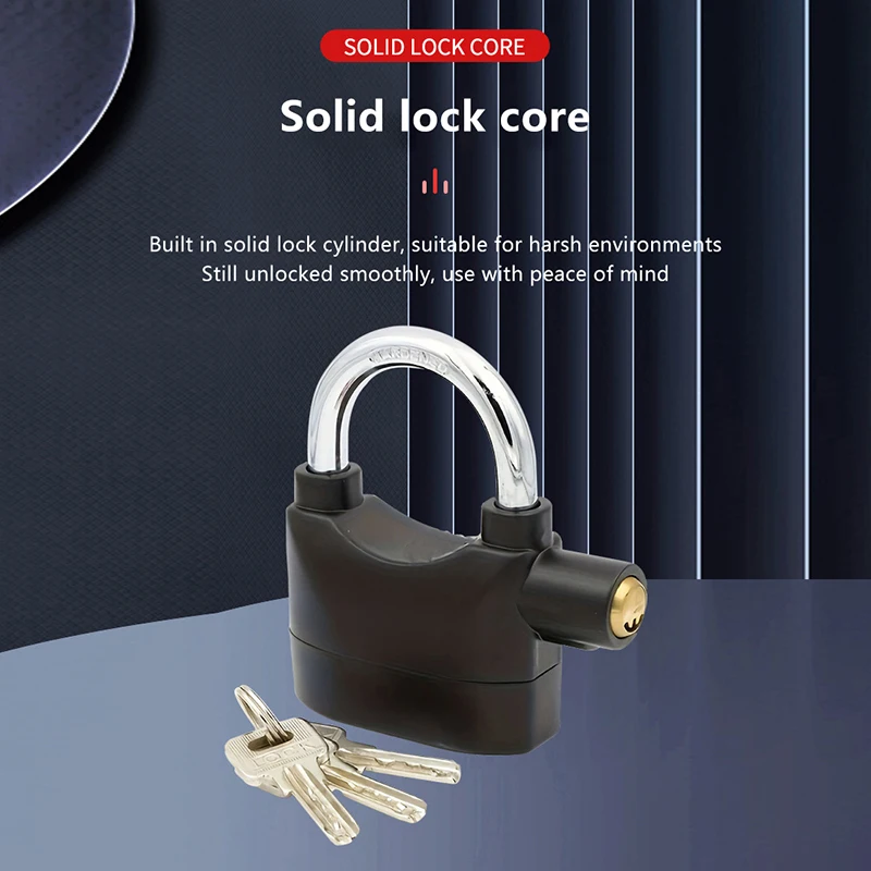 

Theft Deterring Door and Motorcycle Lock with Inbuilt Alarm; Rugged and Waterproof