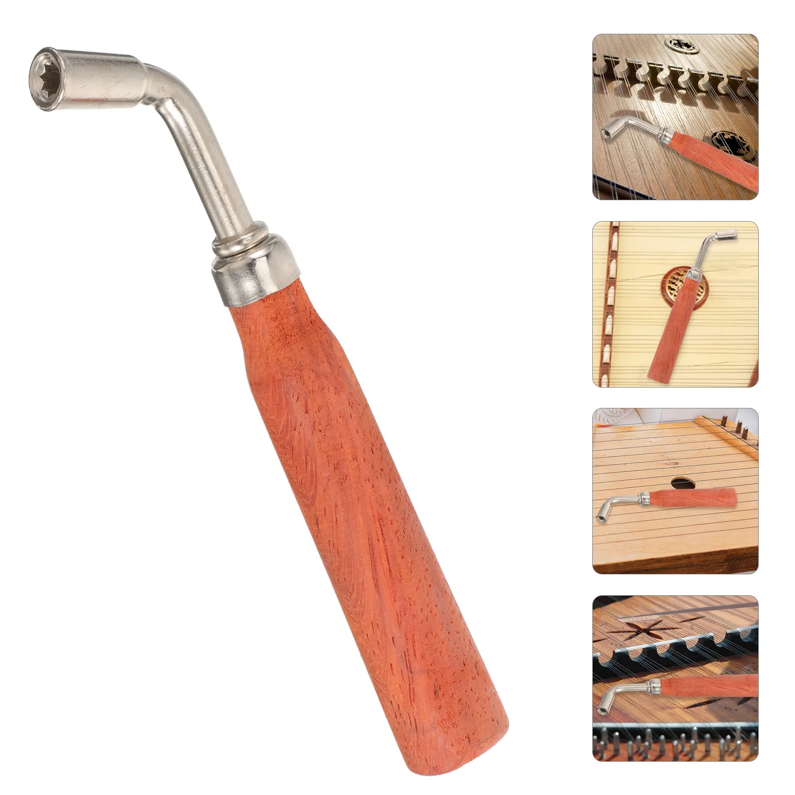 

Dulcimer Tuning Spanner Wood Metal Compact Rust-Resistant Handheld Instrument Tone Adjustment Tool For String Instrument