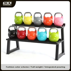 All Steel Paint Competitive Kettlebell, Squatting, Arm Pot, Strength Training, Colorful Dumbbell, Fitness Equipment, 30kg