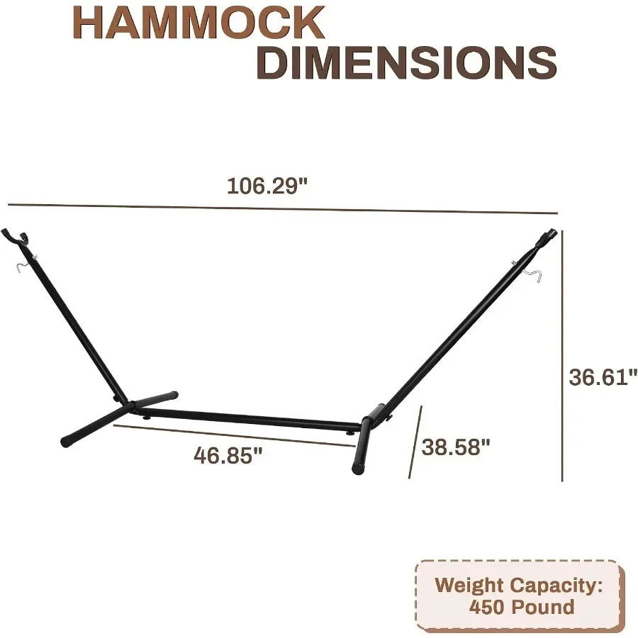 Hammock Stand, Heavy Duty Adjustable Steel Hammock, 9-Foot, 450-Pound Capacity, Weather Resistant and Easy to Assemble