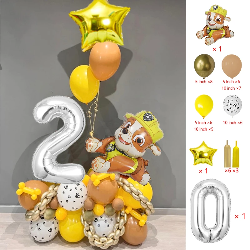 Cartoon Paw Patrol Themen Ballon Party Dekoration Lieferungen Rettung Hund Welpen Aluminium Folie Ballon Kinder Geburtstag Geschenk