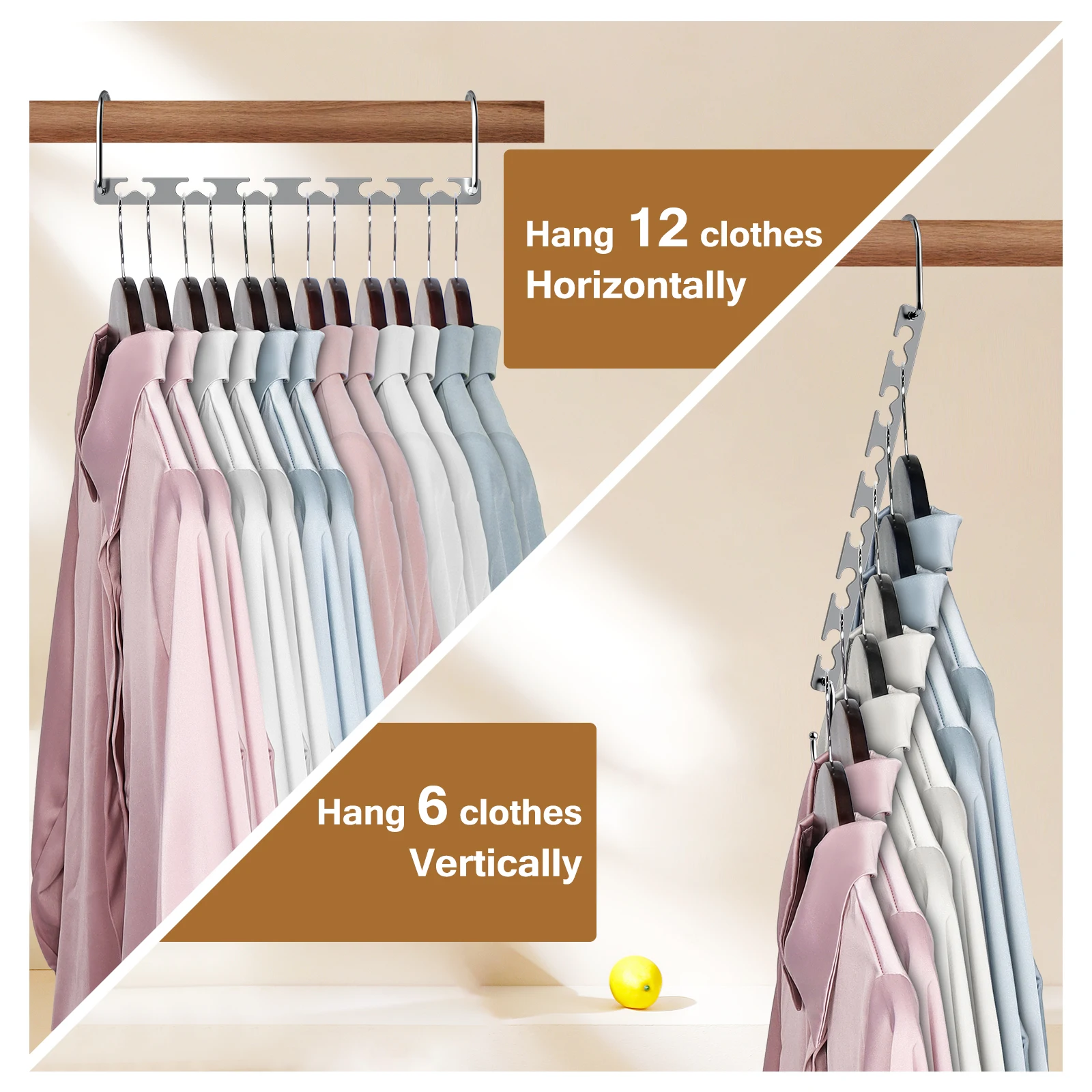 Multifunctional Stainless Steel Storage Hangers Metal Clothes Drying Rack Magic Multi-Port Support Hangers Space Saving Organize