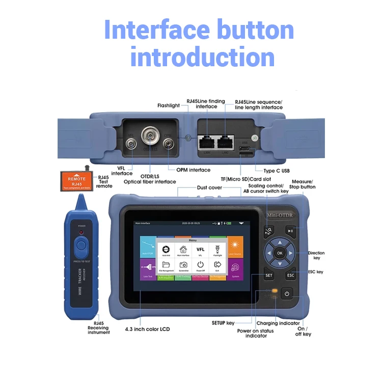 OTDR NK4000 mini fiber optic 12 functions Single mode tester 1310nm 1550nm otdr mini high quality nk4000 otdr