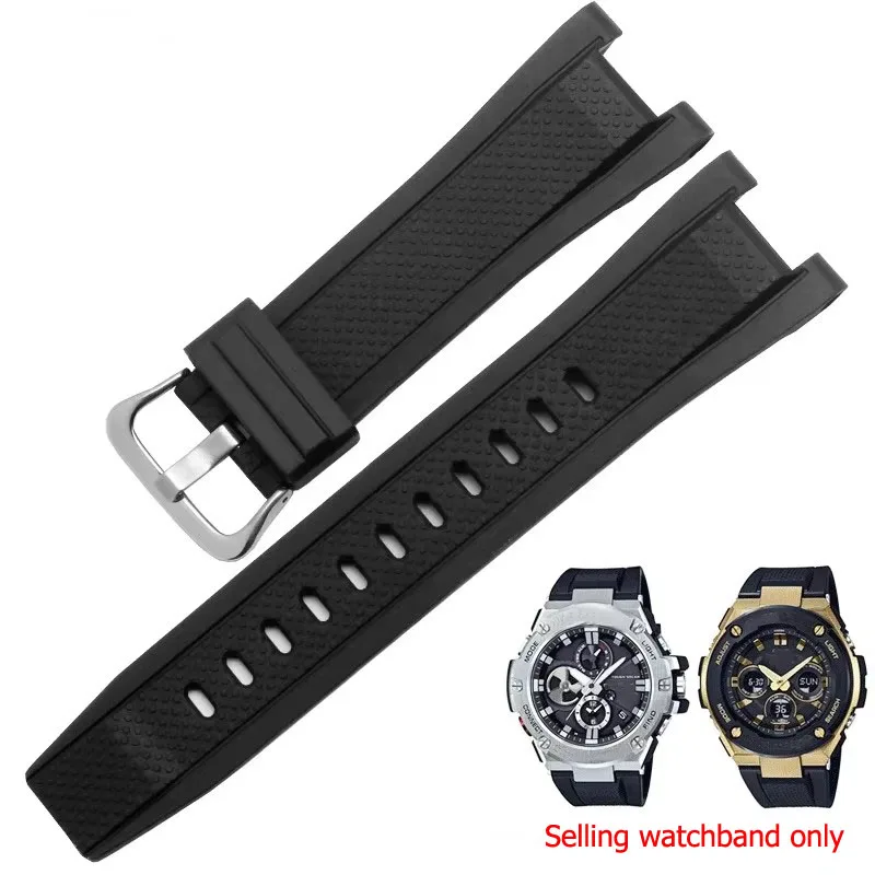 Gummi armband für casio GST-W120L s130l s310 b100 GST-W100G silikon armband zubehör 26mm-14mm