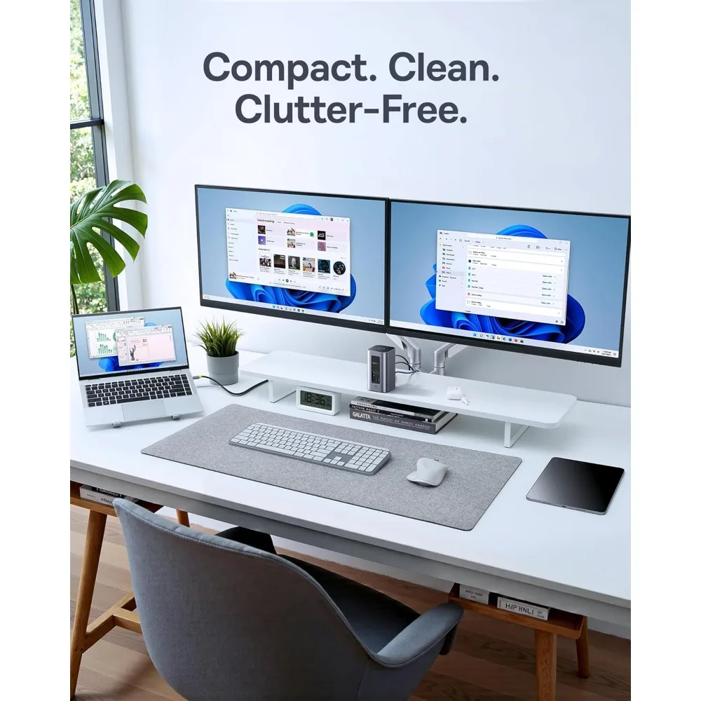 محطة إرساء Baseus Dual Monitor، محور الكمبيوتر المحمول Nomos Win Air، 2x 4K HDMI، منافذ USB 10 جيجابت في الثانية، إيثرنت 1 جيجابت في الثانية، شحن 100 وات PD