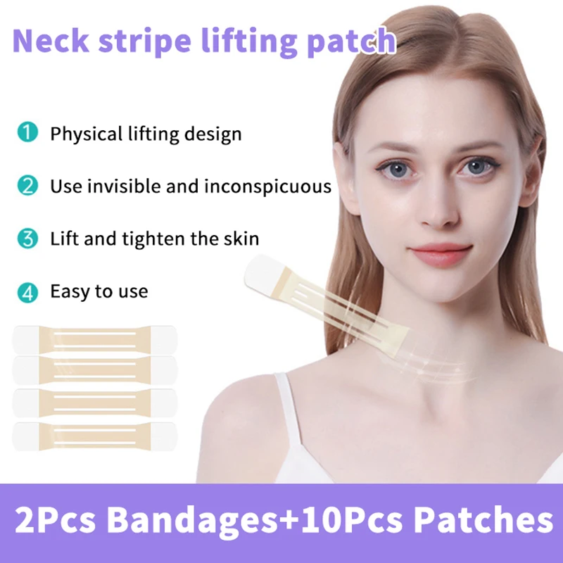 

Makeup Invisible Neck Lifter Bandage Anti-wrinkle V-Shape Facial Reduce Double Chin Skin Face Lift Up Adhesive Tapes For Face