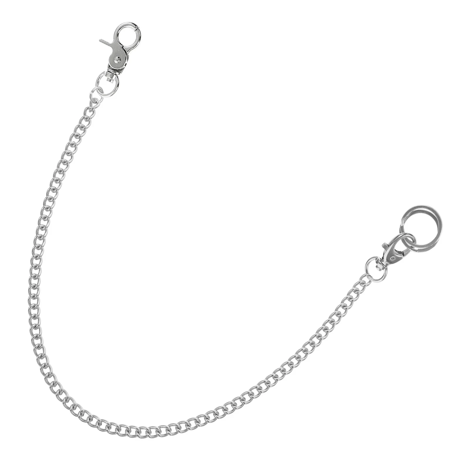 Galvanisierte Metall-Taschenuhr-Kette, T-Form, silberfarben, zum Aufhängen, für Kleidung, Jeans, Handtasche, Geldbörse, Schnalle, Clip, Zubehör, Kleidung