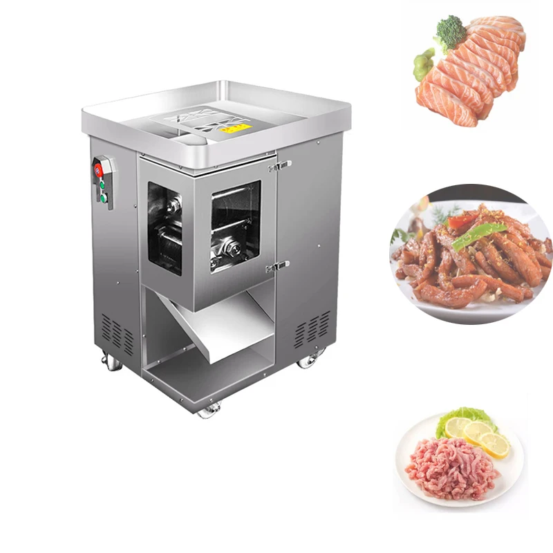 

Automatic Fresh Meat Slice Strips Cutter Machine Meat Shreds Cutter Pork Chicken Breast Beef Strip Cutting Machine