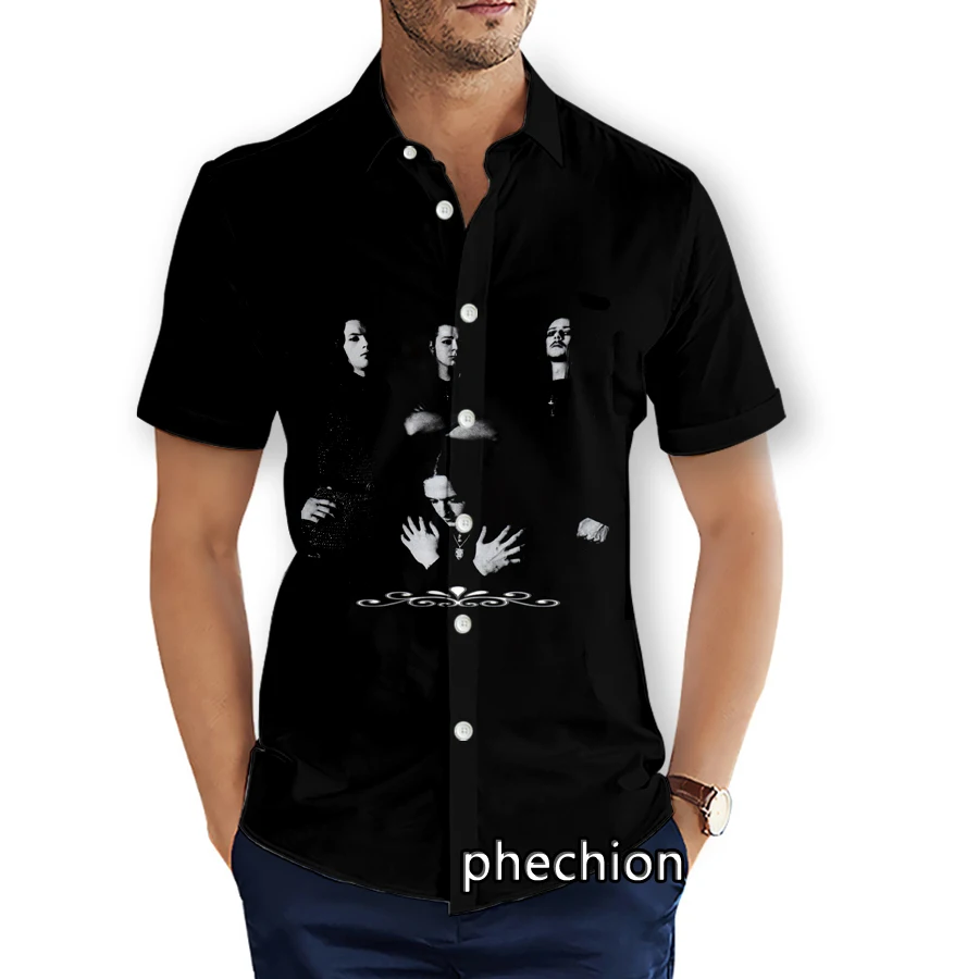 phechion Mens Short Sleeve Beach Shirts Emperor Band 3D Print Casual Shirts Fashion Streetwear Men Tops X259