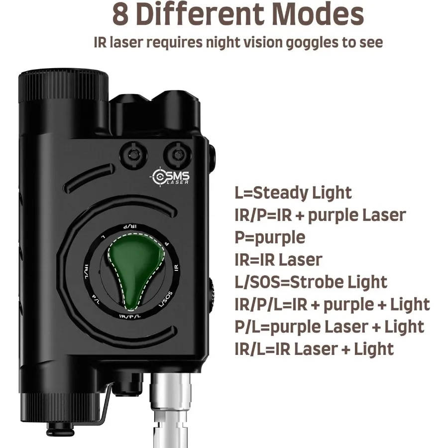 ترقية البصر بالليزر الأحمر والأخضر والأزرق والأرجواني مع شعاع ليزر الأشعة تحت الحمراء ومصباح يدوي تكتيكي 1200 لومن يتميز بشحن إعادة الشحن
