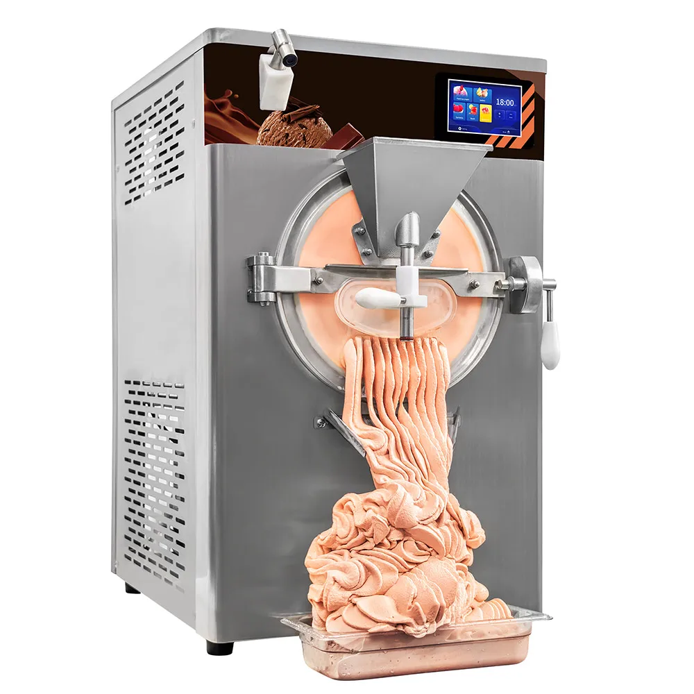 XEOLEO Commercial 5 in 1 Italian Ice Cream Machine Desktop 48L/H Touch Screen Gelato Machine 12L Hard Ice Cream Machine