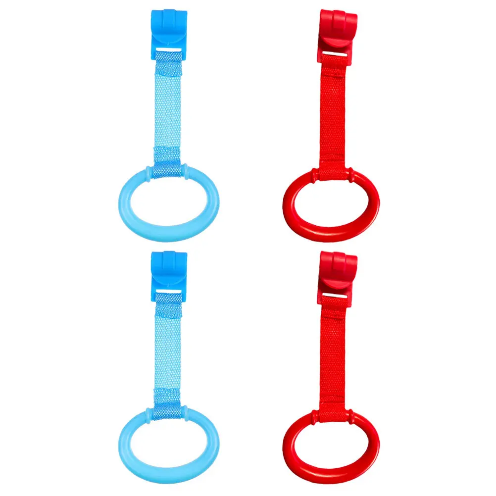 4Pcs Infant Krippe Pull Ringe Baby Stehen Unterstützen Griffe Bett Hängen Ringe Kleinkind Gehen Werkzeuge Baby Krippe Pull Ring
