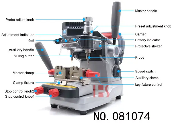 Xhorse Dolphin XP-007 Multifunctional Key Cutting Machine Machine Key Copy Locksmith Supplies Machine with batteries