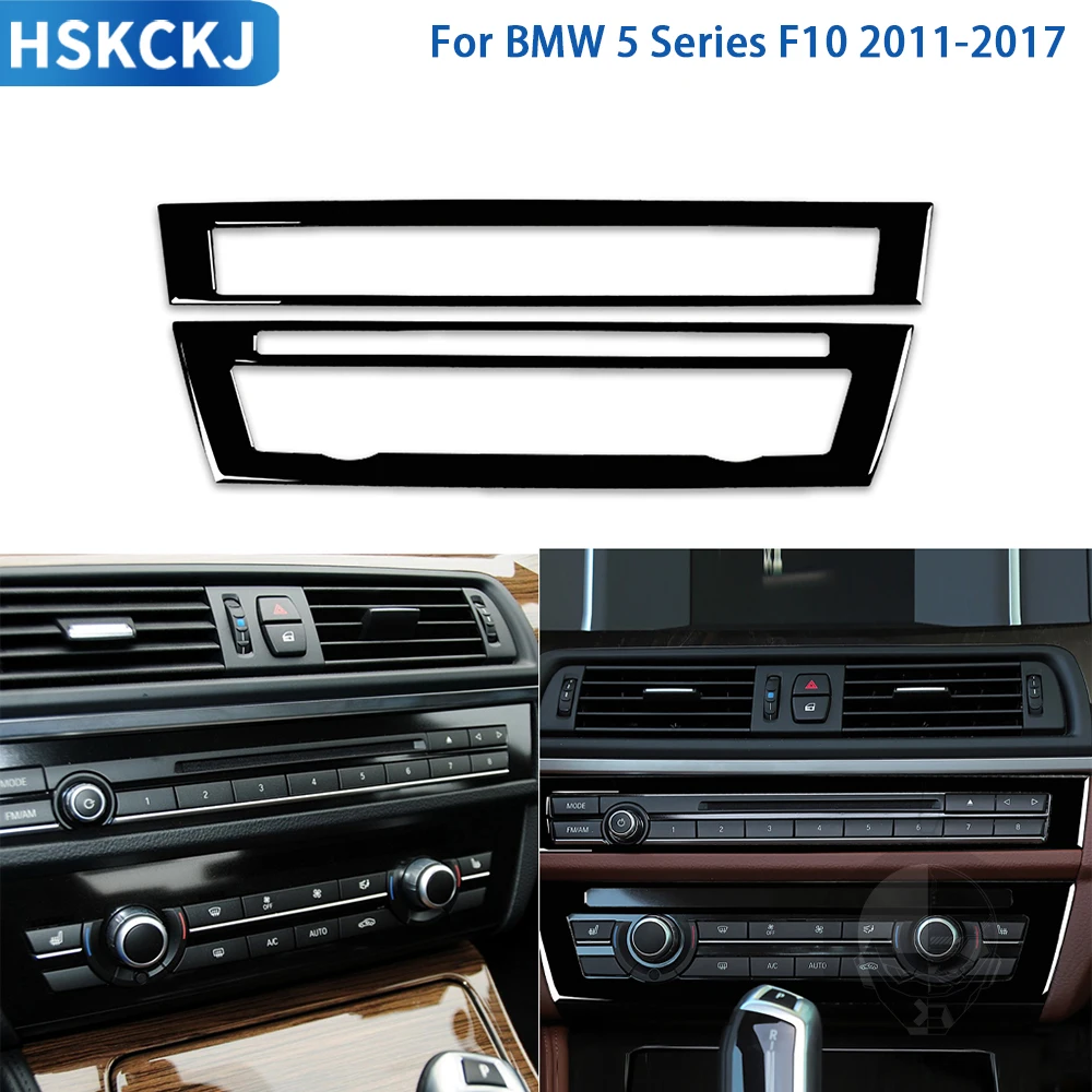 

For BMW 5 Series F10 2011-2017 Car Accessories Black Plastic Tuning CD Panel Cover Trim Sticker Modification Decoration