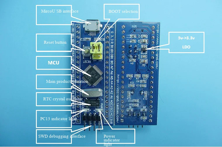 STM32F103C8T6/C6T6 Systemboard, Ein-Chip-Mikrocomputer, Core-Board, STM32 ARM – Detail 9