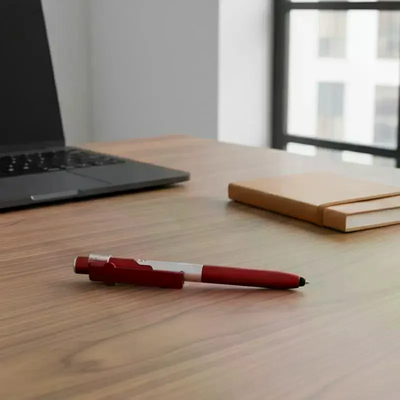 4 In 1 Folding Pen with Stylus LED Light Phone Stand Versatile Writing Tool for Classroom Home Office