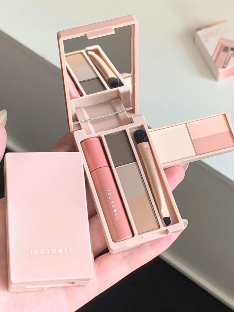 لوحة ظلال عيون جوديدول بثلاثة ألوان، مكياج محمول للسفر، يدوم طويلاً، مقاوم للماء والعرق، ظلال عيون طبيعية #6