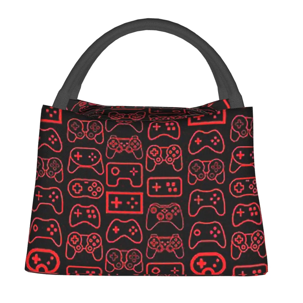 Gaming Controllers Red - Black Variant Lunch Bags Bento Box Portable Lunch Tote Picnic Bags Thermal Bag for Woman Girl Work