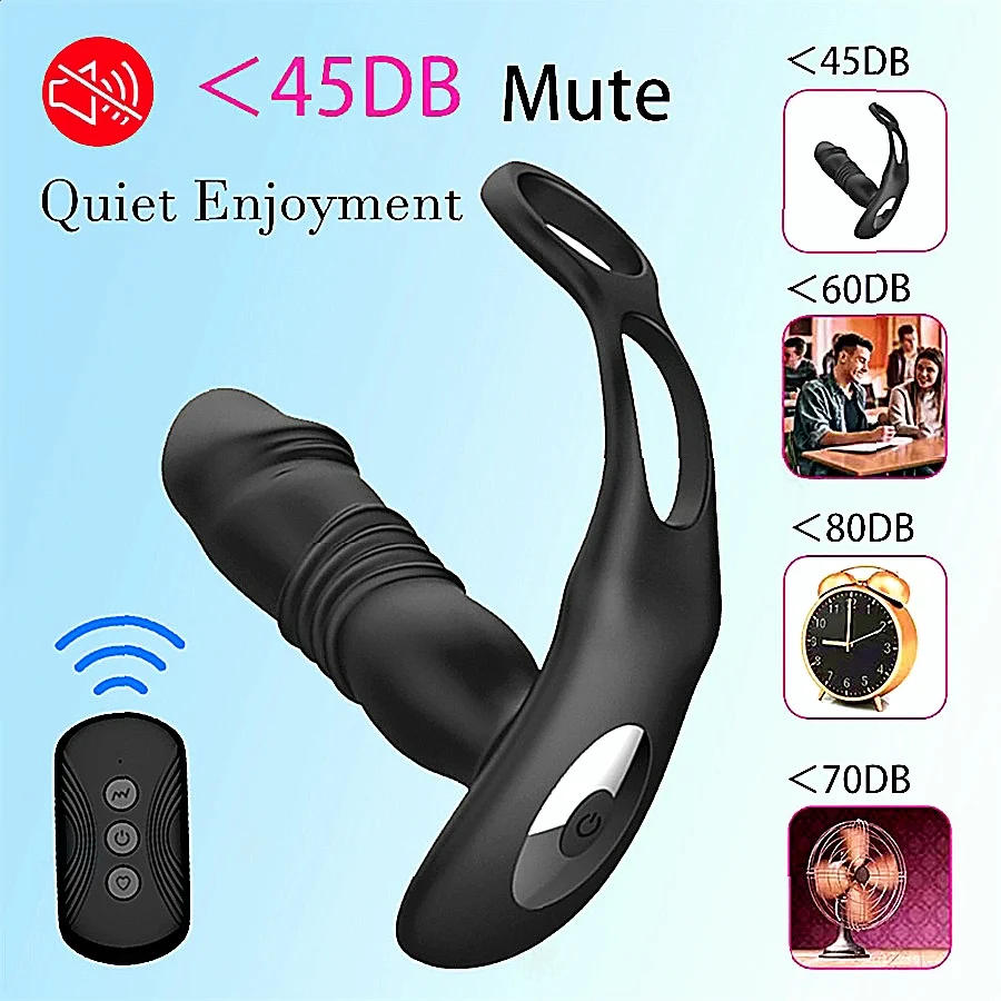 ذكر البروستاتا جهاز هزاز لتدليك الجسم لاسلكي للتحكم عن بعد يمكن ارتداؤها التوجه هزاز المكونات الشرج تأخير القذف الدائري الجنس لعب