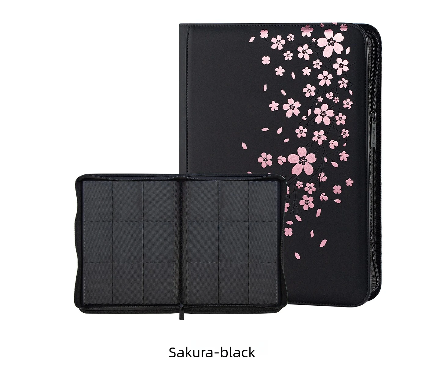 Sanseking Sakura Art 9-Pocket Zipper Card Binder, PU Leather Trading Card Album for Pokemon PTCG Riftbound Collectible Cards - view 3