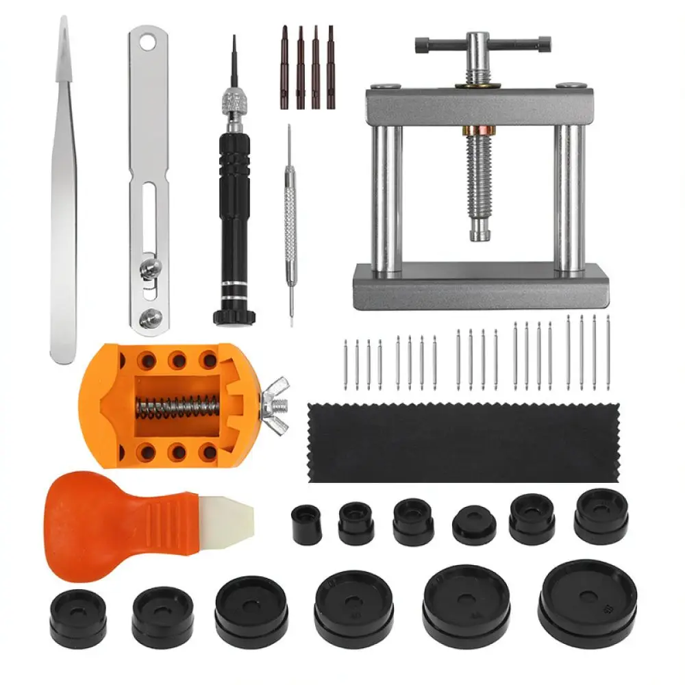 Professional Watch Back Case Closer Press Tool Machine Set With Multiple Dies For Efficient Watch Repair And Maintenance