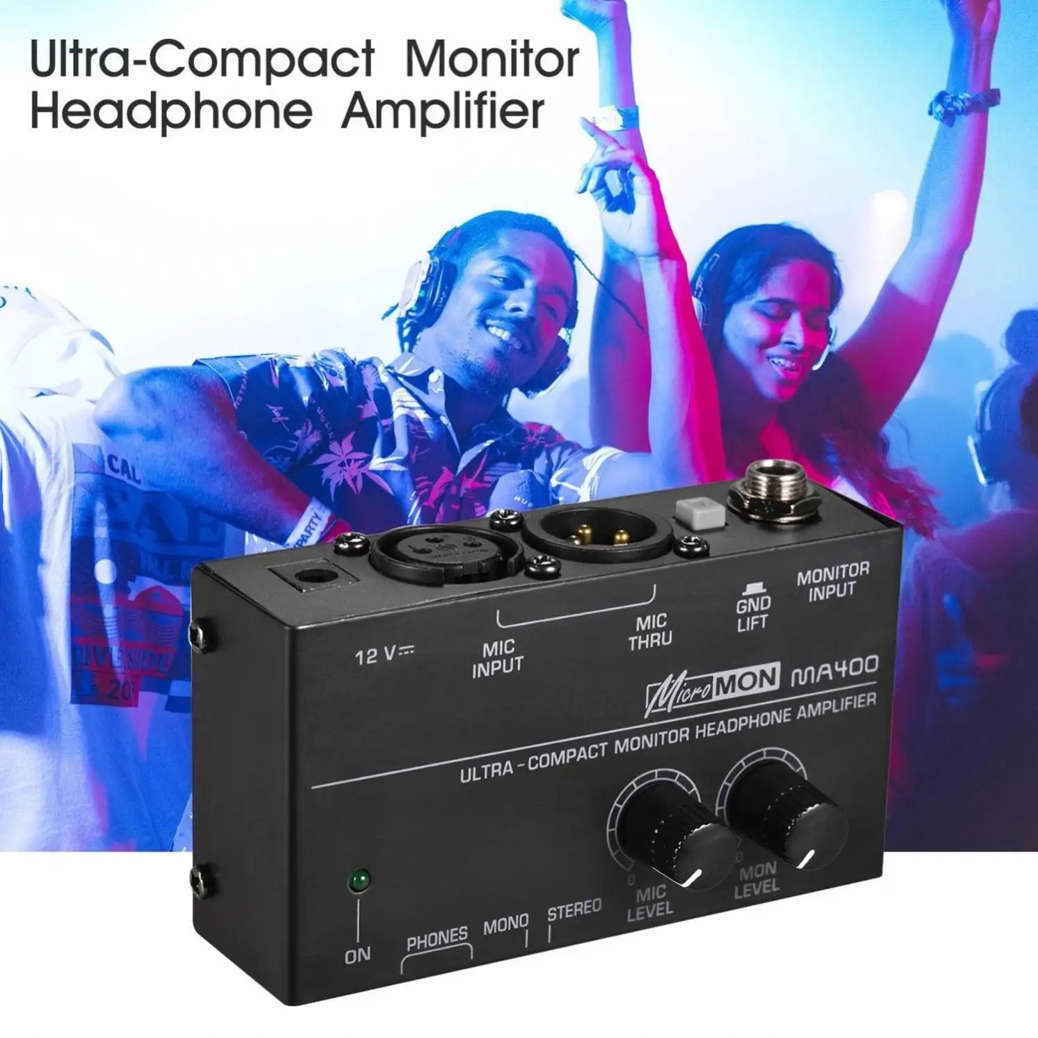 Aoshen MA400 Monitor Compacto Amplificador XLR Mic Entrada 6.35mm & 3.5mm Headphone