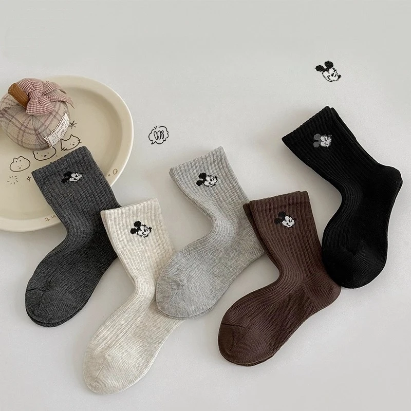 

New Hot-selling Ins Style Spring and Autumn Socks Creative Cute Cartoon Mickey Mouse Simple and Versatile Comfortable Socks