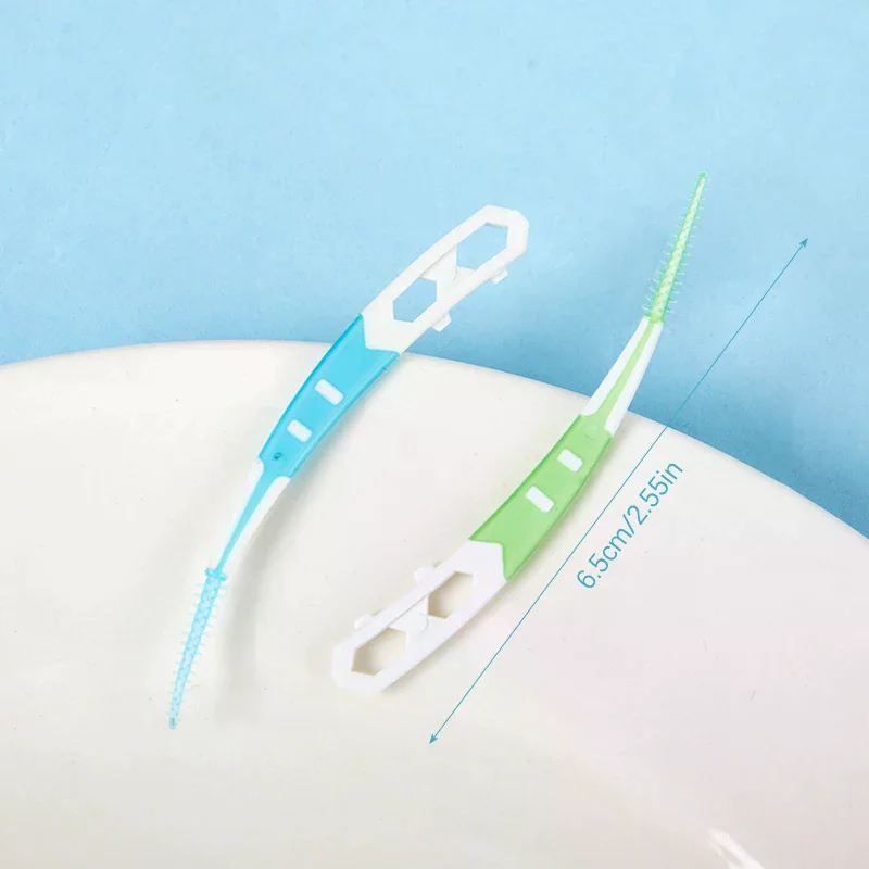 

12 шт./упак. Силиконовые межзубные ершики-зубочистки с нитью для чистки полости рта