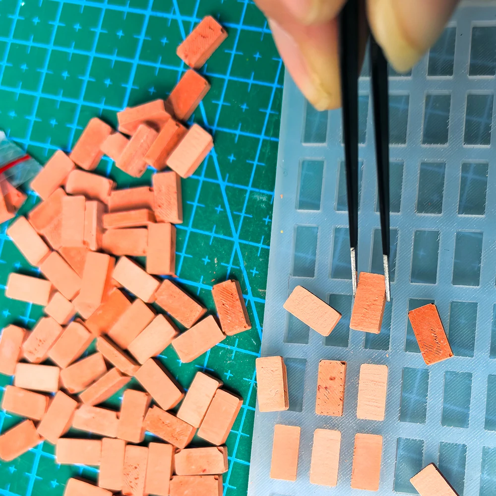 1Set Miniature Brick Tile Silicone Mold DIY Model Making Architecture Material Handmade House/Garden/Railway Scene Diorama Tools