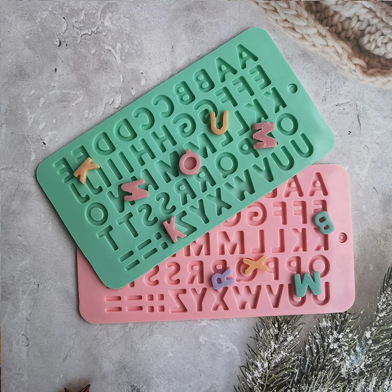 Molde de silicona con letras del alfabeto inglés, herramienta de decoración de pasteles para hornear dulces, galletas, Chocolate, nuevo